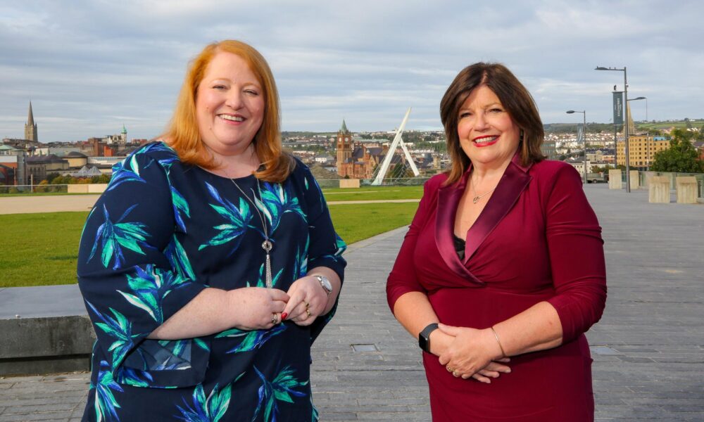 Foyle Women’s Aid/Family Justice Centre launch of research report on paramilitary-related gendered coercive control.

Justice Minister Naomi Long and Marie Brown, CEO, Foyle Family Justice Centre.

Credit ©Lorcan Doherty