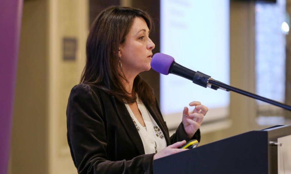 Foyle Women’s Aid/Family Justice Centre launch of research report on paramilitary-related gendered coercive control.

Aisling Swaine ,Professor of Peace, Security & International Law, UCD.

Credit ©Lorcan Doherty