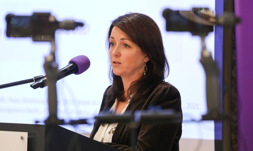 Foyle Women’s Aid/Family Justice Centre launch of research report on paramilitary-related gendered coercive control.

Aisling Swaine ,Professor of Peace, Security & International Law, UCD.

Credit ©Lorcan Doherty