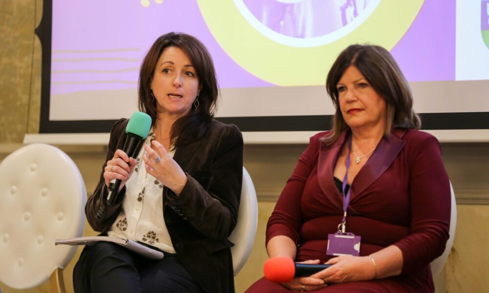Foyle Women’s Aid/Family Justice Centre launch of research report on paramilitary-related gendered coercive control.

Aisling Swaine ,Professor of Peace, Security & International Law, UCD and Marie Brown, CEO, Foyle Family Justice Centre.

Credit ©Lorcan Doherty