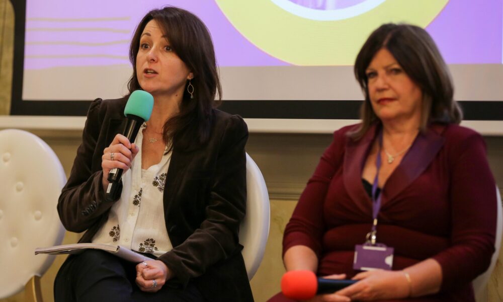 Foyle Women’s Aid/Family Justice Centre launch of research report on paramilitary-related gendered coercive control.

Aisling Swaine ,Professor of Peace, Security & International Law, UCD and Marie Brown, CEO, Foyle Family Justice Centre.

Credit ©Lorcan Doherty